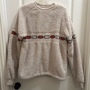 Urban Outfitters Southwest Ivory Pullover Cozy oversized Sweater Crewneck Size M
